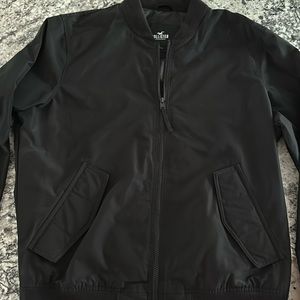 NWOT Mens Hollister Black Nylon Bomber Jacket XL